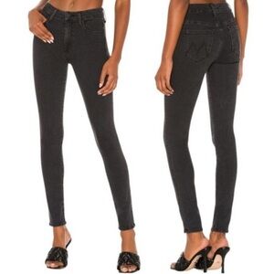 Mother black high waisted looker jeans in dancing in the dark 29